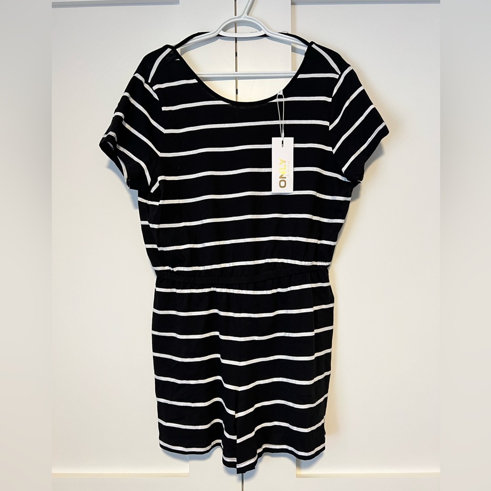 ONLY Black and White Striped Romper